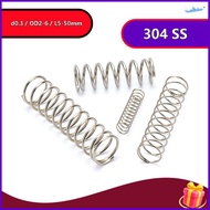 SUS304 Compression Springs d0.3mm * OD2-6mm Anti-Rust Industrial Spring 【WDY-MB2】