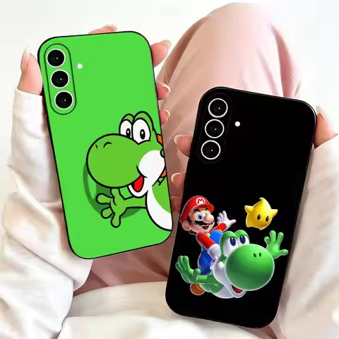 Game Marios Y-Yoshi Phone Case For Samsung Galaxy A73,A72,A71,A70,A53,A52,A51,Soft Silicone Black Co