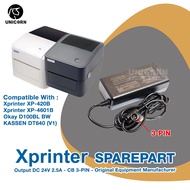 Adapter Power Printer Thermal Barcode Cashier 24V 2.5A 3 PIN - TS STAR Xprinter XP-420B 4601 D4601 4