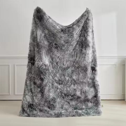 2025 New Double Mink Fleece Lamb Fleece Cotton Blanket Coral Fleece Ice Cream Long Hair Blanket Soli