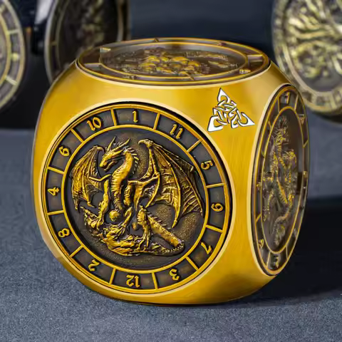 7 in 1 Spinner DND Dice Set D&D, Unique D and D Metal Dice with Box, 3D Relief RPG Dungeons Dragons 