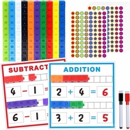 SpriteGru Math Linking Cubes, Math Cubes Manipulatives with Activity Cards Linking Cube Math Counter