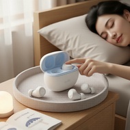 Realfit F4 Bluetooth 5.4/6.0 Earbuds Ultra-Slim Side-Sleeping Headphones 32h Playtime White Noise & 