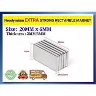 20MM x 6MM x 2MM/3MM SUPER STRONG Block Magnet / Rectangular Magnet