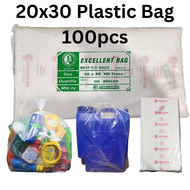100pcs 20x30 HD Clear Plastic Bag for Laundry Bag, Garbage Bag, Mineral Container Water Gallon Cover and All-Purpose