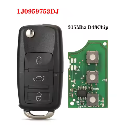 Jingyuqin 3 Button 315MHZ ID48 Chip Remote Key For Volkswagen/VW Bora Golf Sharan Passat Leon Toledo
