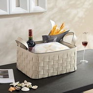 The the the Cloud Nest ️ Premium Storage Basket Storage Household Light Luxury Leather Woven Storage
