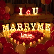 [SG Instock] MARRY ME, I love U LED Letter Marquee Fairy Light Photo Clip Balloons Proposal Wedding 