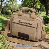New Style Canvas Shoulder Bag Portable Messenger Bag Korean Version Large Capacity Business Men Larg