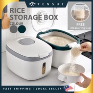 5/10kg Modern Rice Bucket Sealed Rice Dispenser Rice Storage Container Grain Storage Rice Storage Box Bekas Beras 5/10kg