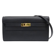 黑色 Epsom牛皮 Kelly To Go 肩背包 Z刻 金扣【HERMES 愛馬仕】