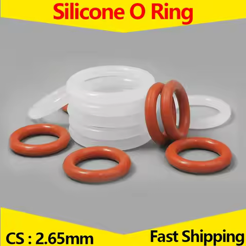 CS 2.65mm,Heat-Resistant Food Grade Silicone O-Ring,VMQ White/Red Rubber Seal O Ring,Thickness 2.65,