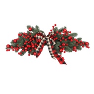 [สงสัย] พวงหรีดคริสต์มาส Swag ประดิษฐ์สีแดงเบอร์รี่ประตู Swag กับลายสก๊อตกุทัณฑ์คริสต์มาสมาลัยตกแต่ง