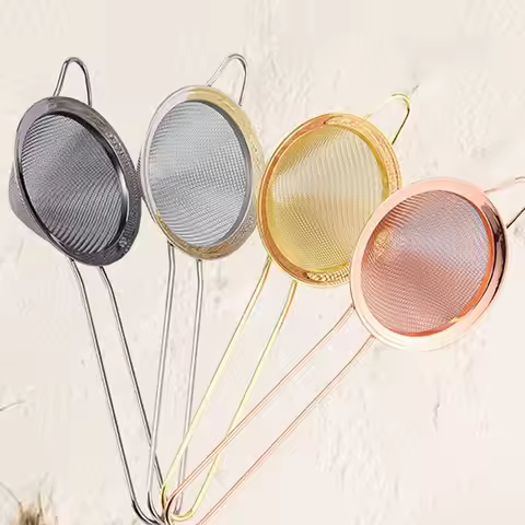 Hot Stainless Steel Cocktail Strainer Cone Shaped Rose Gold Conical Strainer Cone Strainer Coffee