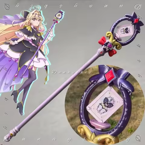 Star Detective Precure Moria Ruruka Cosplay Prop Magic Wand Rotatable Card Magic Staff Gem & Bow Acc