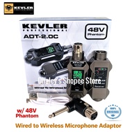 ☾☄Kevler Adt-2.0C Wired To Wireless Microphone Adaptor Uhf W/ Adaptor Direct To Amplifier Adt2.0 Adt