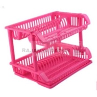 DISH RACK - VALENCIA 2-TIER PLASTIC DISH RACK - 2-TIER EAGLE DISH RACK
