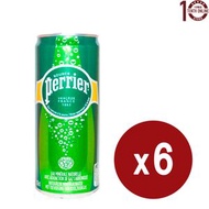 Perrier - Perrier [平行進口]法國巴黎天然有汽礦泉水(罐裝) - 6罐 x 330亳升-(有氣)