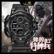 【3 colours】Addies 50M Waterproof LED Alarm Backlight Super Cool Watch Men Digital Sports Military Watch