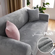High Grade Velvet Plush Sofa Cover 1/2/3/4 Seater Elastic Sarung Sofa L Shape Stretch Case Sofa Slipcover DUKD