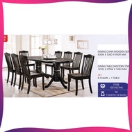 Fully Solid Wood 1 Round Oval Dining Table + 8 Dining Chair Set Pre Order 2 Week