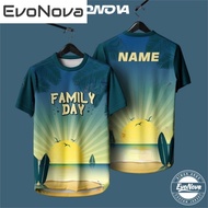 EvoNova Family Day T Shirt Baju Jersey Quick Dry Full Sublimation Microfiber Adults Children Family 