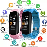 นาฬิกาออกกำกาย Men Digital Smart Watch HR Blood Fitness Trackers Waterproof Smartwatch Fitbit Colorful Screen Sport Smart Band