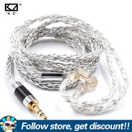 KZ ZSN สายอัพเกรดสีฟ้าเงินผสม784 Core เงิน-ชุบเปลี่ยนสายหูฟัง2Pin 0.75มิลลิเมตรเชื่อมต่อ3.5มิลลิเมตร