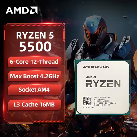 AMD Ryzen 5 5500 AMD R5 5500 CPU 6-Core 12-Thread 4.2GHz Unlocked Desktop Processor Socket AM4 Gamin
