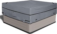 AKEfit Outdoor Waterproof and Weatherproof Hot Tub Cover 85 x 85 inch fit 84 x 84 or 83 x 83 or 82 x