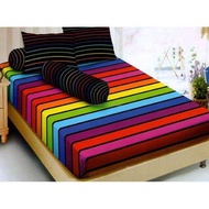 Sarung kasur busa resleting motif Rainbow / Motif pelangi Kain Disperse / Polimicro || Sprei no.1 T