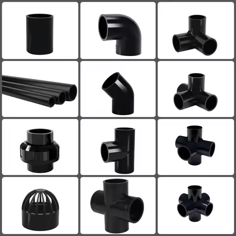 Black PVC Pipe Connector 20/25/32/40/50mm Garden Irrigation Aquarium Water Pipe Fittings Fish Tank P