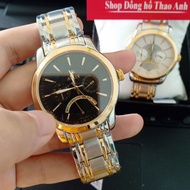 Đồng hồ nam AOLIX AL7061G chạy 6 kim dây demi mặt đen dáng thể thao kính sapphire chống xước chống n