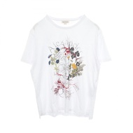 【二手】Alexander McQueen 短袖T卹，發光植物骷髏圖案，白色純棉T卹，男款，全新未使用