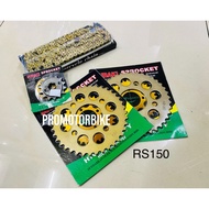 🔥415🔥HONDA RS150 RS150R RSX RS-X 150 415 SUBAKI SBK RACING CHAIN GOLD SPROCKET RANTAI