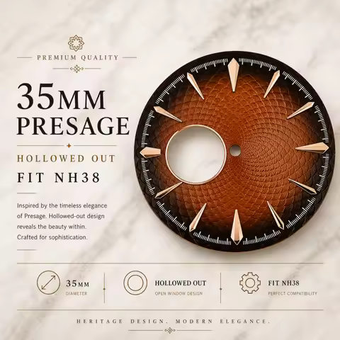 35mm Presage watch with hollowed out gradient dial suitable for NH38 automatic mechanical movement m