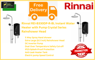 RINNAI REI-B330DP-R-BL Instant Water Heater with Pump Crystal Series Rainshower Head / FREE EXPRESS DELIVERY