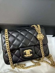 24/6 Update｜Chanel 23S Collection 山茶花調節扣😍❤️Mini Cf 17cm 方胖子🖤百搭黑金 羊皮✅Full set 連專門店單💯可陪驗