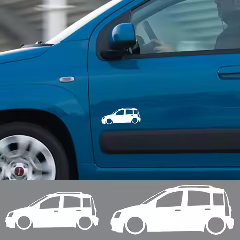 Car Sticker For Fiat Panda MK3 1 2 3 4x4 169 141 312 319 750 Cartoon Car Styling Vinyl Decor Decals 