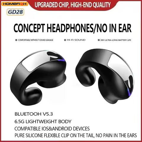 BT Earphone Clip On Monaural Inear Motion Stereo Bone Conduction Gd28 Business Wireless Earphone Min