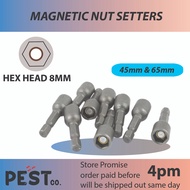 65MM Hex Magnetic Nut Driver Socket Set Metric Impact Drill Bits 8MM X 45MM & 65MM / Screwdriver Nut