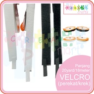 Velcro Perekat / Velcrone di Jual Sepasang Panjang 20yard / 18meter Perlengkapan Jahit Tas Bet Nama