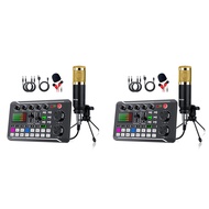 2X F998 BM800 Set Portable Sound Card Kit Condenser Microphone Set Live Sound Card