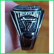 ⊙ ❐ Pure Stainess Steel Tau Gamma Phi Ring Triskelion Ring for Men Size 6-15