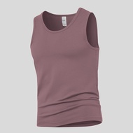 เสื้อกั๊กสีดำ Modal Ice Silk Quick Dry สำหรับผู้ชาย ทรงสลิมฟิต แขนกุด คอตั้ง สวมใส่สบาย ระบายอากาศได