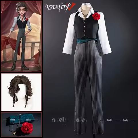 Identity V Matador Cosplay Costume Wig Hernando Romero Vest Pants Necklace Flower Props Men Outfit F