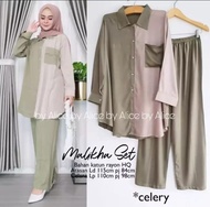 Setelan Wanita Jumbo Malikha Set Polos Combinasi By Alice -MLXL XXL3XL II Setelan Wanita Jumbo Malik