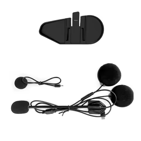 Maxto M2 Motorcycle Helmet Headset Glued Adhesive Mount Base Holder + Dual Microphone Earphone for M