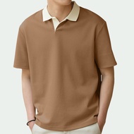 HOUCH COD Short Sleeved Loose Oversize Casual Collared Polo T-Shirt