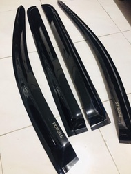 Rain Visor - Mitsubishi Triton Strada 2015 2016 2017 2018 2019 2020 2021 (OEM-grade/ Deep Black/ Thi